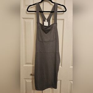 Boutique Short Overall Dress. Gray. NWT. Size Gray. Perfect for summer! Pockets!